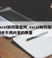 excel如何筛选列_excel如何筛选列中不同内容的数量