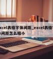 excel表格字体间距_excel表格字体间距怎么缩小