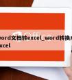 word文档转excel_word转换成excel