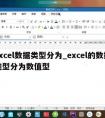 excel数据类型分为_excel的数据类型分为数值型