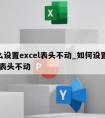 怎么设置excel表头不动_如何设置excel表头不动