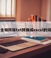 包含如何将txt转换成excel的词条