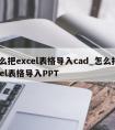 怎么把excel表格导入cad_怎么把Excel表格导入PPT