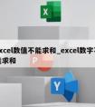 excel数值不能求和_excel数字不能求和