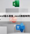 excel缩小表格_excel表格如何缩小