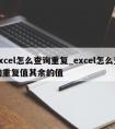 excel怎么查询重复_excel怎么查询重复值其余的值