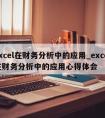 excel在财务分析中的应用_excel在财务分析中的应用心得体会