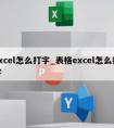 excel怎么打字_表格excel怎么打字