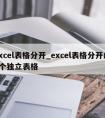 excel表格分开_excel表格分开成2个独立表格