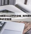 如何删除excel中的空格_如何删除excel中的空格键