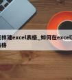 怎样建excel表格_如何在excel建表格