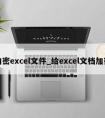 加密excel文件_给excel文档加密