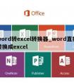 word转excel转换器_word直接转换成excel