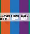 excel中设置下拉选项_EXCEL下拉选项设置