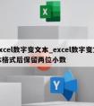 excel数字变文本_excel数字变文本格式后保留两位小数