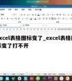 excel表格图标变了_excel表格图标变了打不开