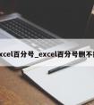 excel百分号_excel百分号删不掉