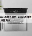 excel表格名称栏_excel表格名称栏设置变大