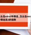 怎么在excel中筛选_怎么在excel中筛选出2的倍数