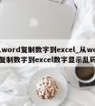 从word复制数字到excel_从word复制数字到excel数字显示乱码