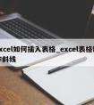 excel如何插入表格_excel表格制作斜线