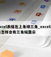 excel表格左上角绿三角_excel表格怎样会有三角标显示