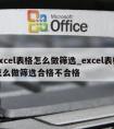 excel表格怎么做筛选_excel表格怎么做筛选合格不合格