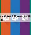 excel的中文意思_excel中文是啥意思