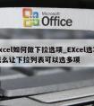 excel如何做下拉选项_EXcel选项怎么让下拉列表可以选多项