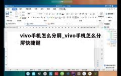 vivo手机怎么分屏_vivo手机怎么分屏快捷键