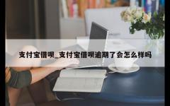 支付宝借呗_支付宝借呗逾期了会怎么样吗