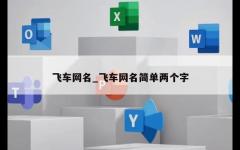 飞车网名_飞车网名简单两个字