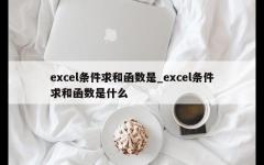 excel条件求和函数是_excel条件求和函数是什么