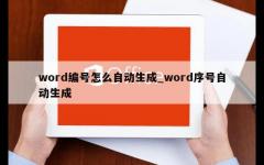 word编号怎么自动生成_word序号自动生成