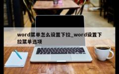 word菜单怎么设置下拉_word设置下拉菜单选项