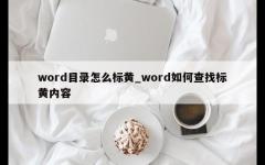 word目录怎么标黄_word如何查找标黄内容