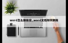 word怎么删除宏_word文档如何删除宏