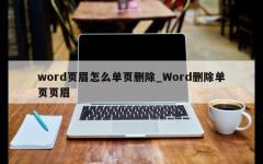 word页眉怎么单页删除_Word删除单页页眉