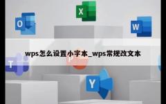 wps怎么设置小字本_wps常规改文本