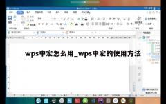 wps中宏怎么用_wps中宏的使用方法