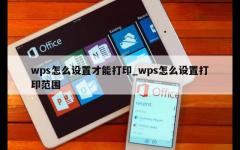 wps怎么设置才能打印_wps怎么设置打印范围