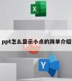 ppt怎么显示小点的简单介绍