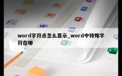 word字符点怎么显示_word中特殊字符在哪