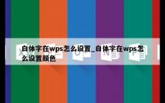 白体字在wps怎么设置_白体字在wps怎么设置颜色