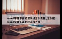 word字体下面的波浪线怎么去掉_怎么把word字体下面的波浪线去掉