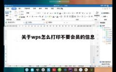 关于wps怎么打印不要会员的信息