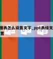 ppt图表怎么设置文字_ppt表格文字怎么设置