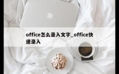 office怎么录入文字_office快速录入