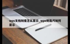 wps文档刻度怎么显示_wps刻度尺如何显示