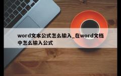 word文本公式怎么输入_在word文档中怎么输入公式